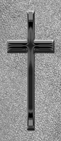 Black Single Cross Shimmer Silver